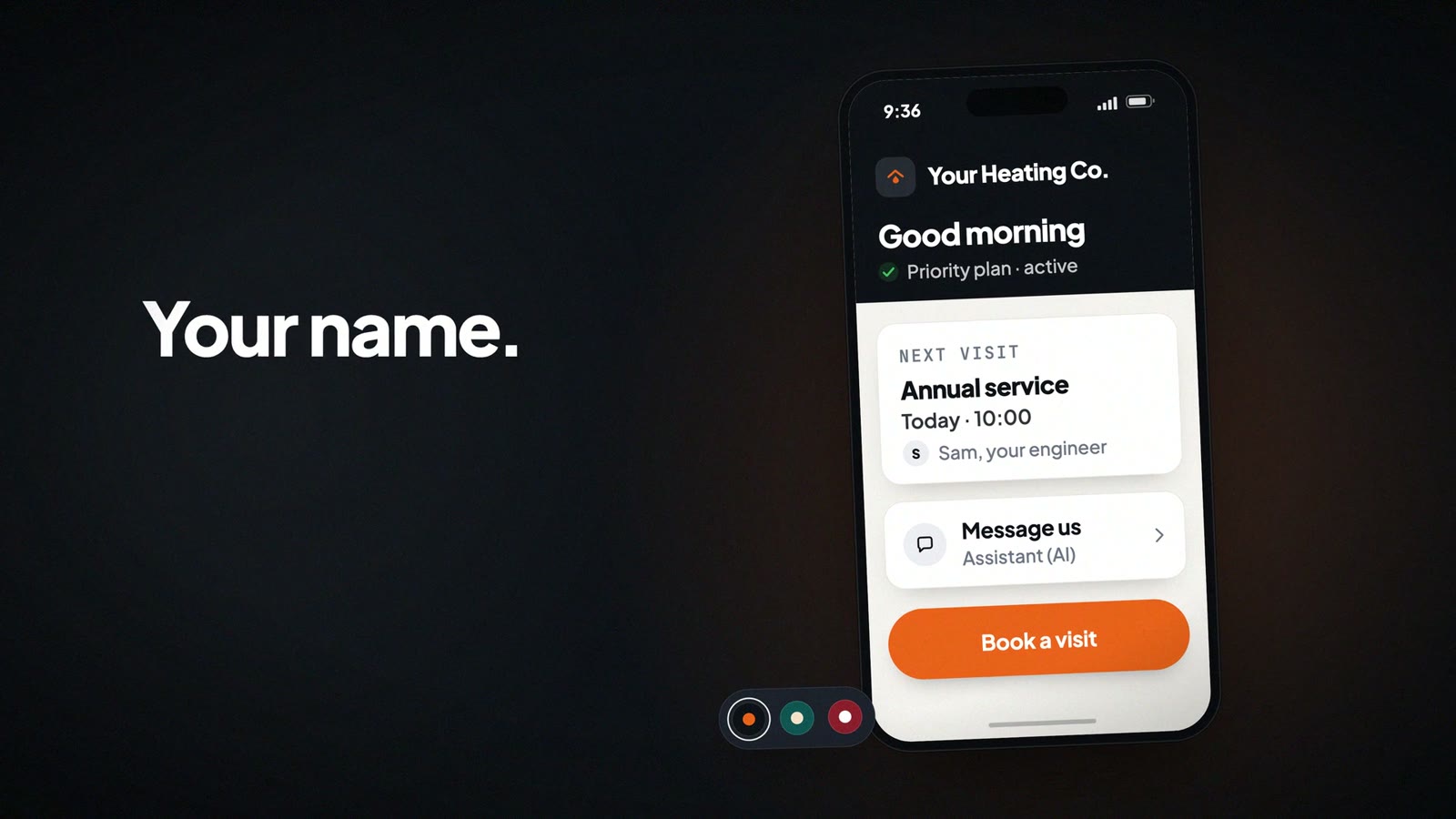 PhD Service Plans launch film, the white-label "Your name" re-skin frame