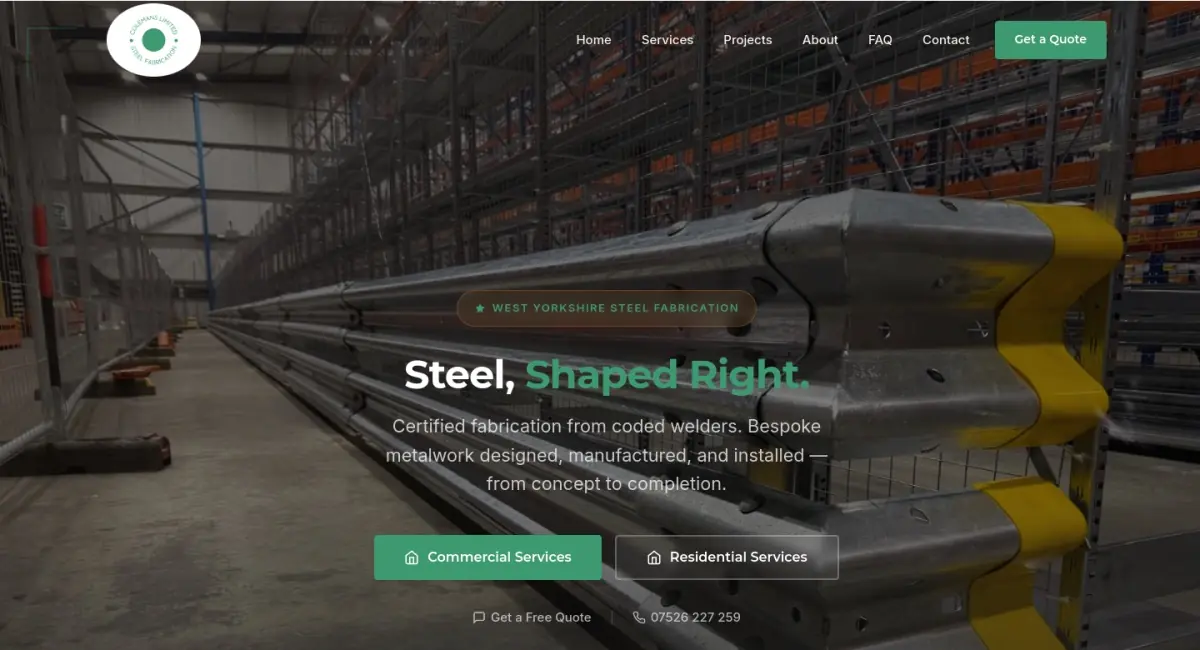 Colemans Steel, Steel fabrication website designed and built by PhD Networks