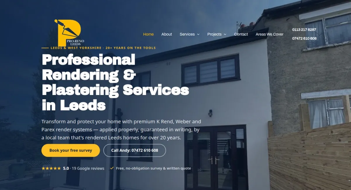Leeds Rendering, Rendering website designed and built by PhD Networks